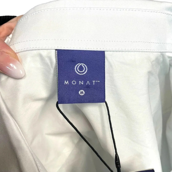 Monat Gear Monat Button Down Shirt White Start Logo Size Medium - Picture 8 of 12
